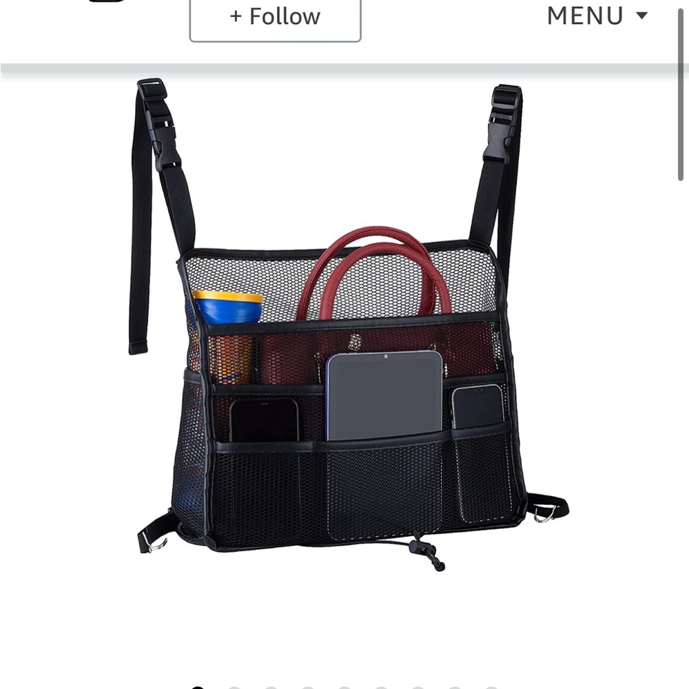 Two ENG a car backseat organizers. $20 each on Amazon.